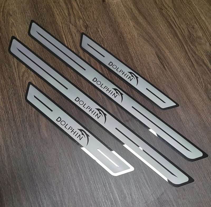 Car Stainless Steel Door Sill Scuff Plate Stickers For BYD Dolphin 2022-2023