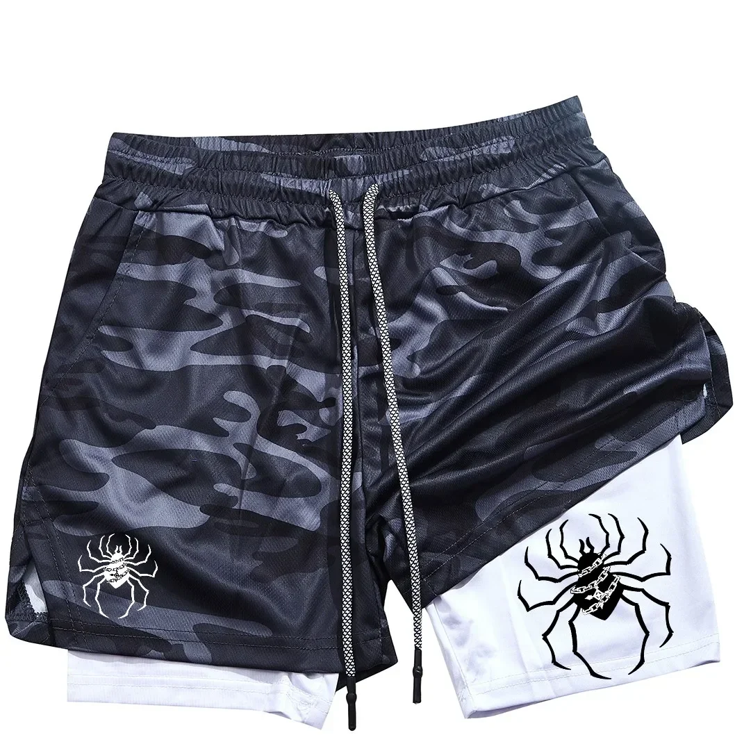 new Running Tights Shorts Anime Hunter Hunter Performance Men Spider Gym Shorts Summer Sports Fitness Workout Jogging