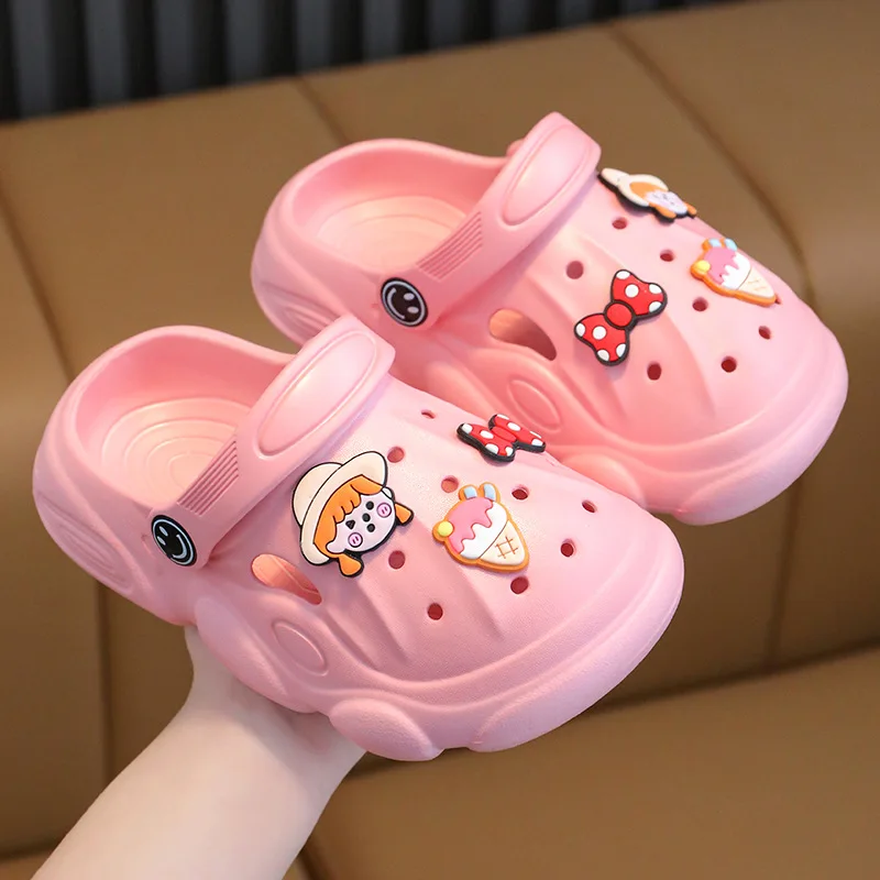 kid Sandals Summer Cartoon Cute kids Shoe Hollow platform Casual Girl Shoe Soft Sole Two Wear Slippers Anti slip boy Beach