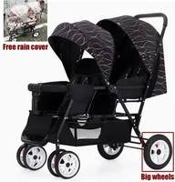 Poussettes jumelles pour enfants, deux poussettes EC, chariot de régime, poussette double pour bébé, avant et arrière EC 1
