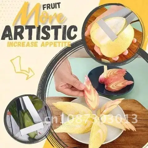 

Triangle Stainless Steel Fruit Carving Knife Non-slip Vegetable Knife Platter Artifact Kitchen Tool Blade
