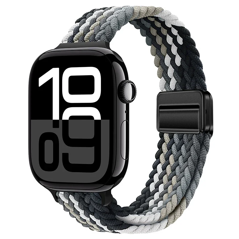 Elegant Braided Nylon Strap for Apple Watch - Slim Design Bracelet Band