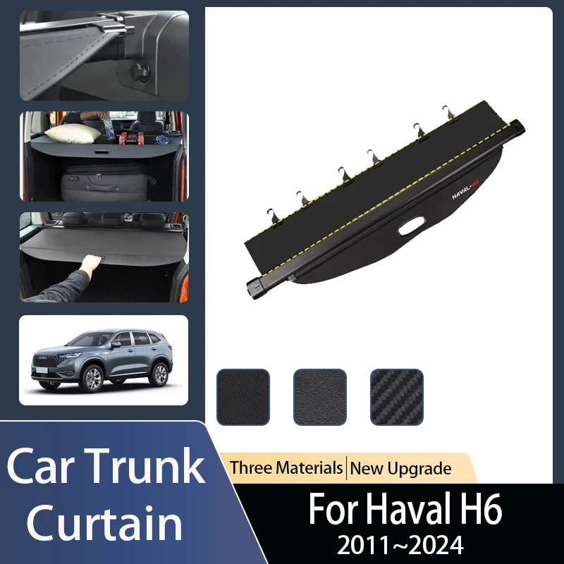 

Car Rear Trunk Curtain Covers For Great Wall Haval H6 MK1 2011~2024 Save Space Trunk Luggage Rack Partition Set Auto Accessories