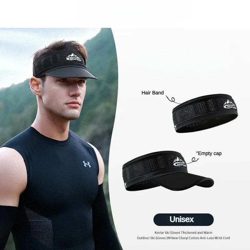 Sports visor Sports Visor Cool Elastic Unisex Sports Non-slip Headband Outdoor Running Fitness Tennis Sweat-absorbent Breathable Visor