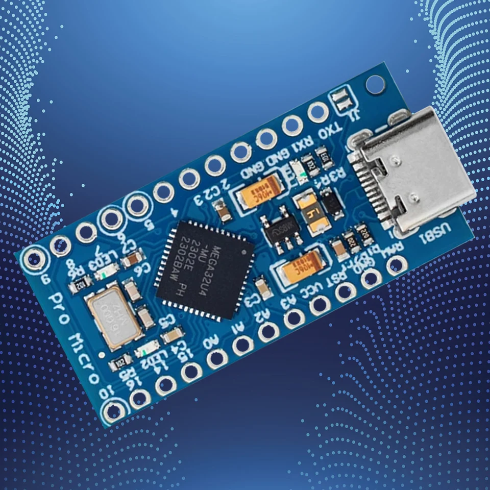 Compact ATmega32U4 Microcontroller Board for Arduino