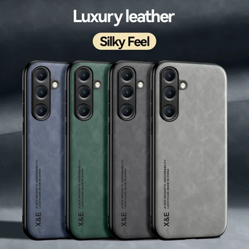 Luxury Leather Ultra Thin Phone Case For Samsung Galaxy S26 S25 S24 S23 S22 S21 Ultra Plus Silky Feel Soft Cover For Car Holder 1