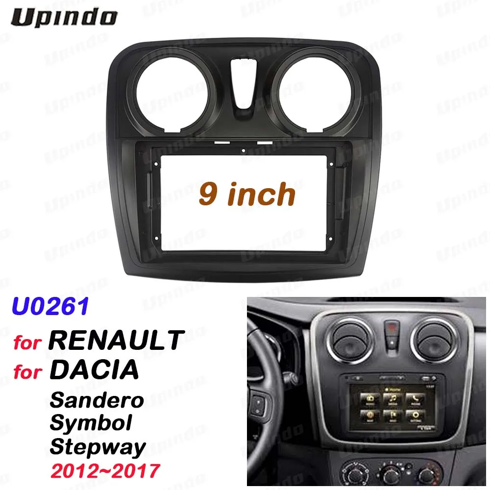 2 Din 9 Inch Car Radio Fascias for Dacia Sandero Symbol Stepway 2012