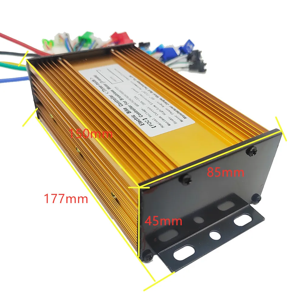 Electric Bike Controller Electric Scooter Controller 36V-72V 500W-1000W Universal 3-Mode Sine Wave Brushless Controller 12 Tube for Electric Scooter E-Bike Speed Motor