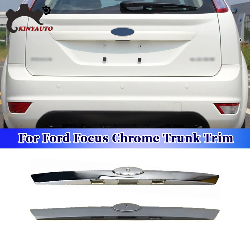 For Ford Focus 2009 10 11 12 13 14 Chrome Trunk Trim ABS Rear Bumper Lid Strip Finish Panel