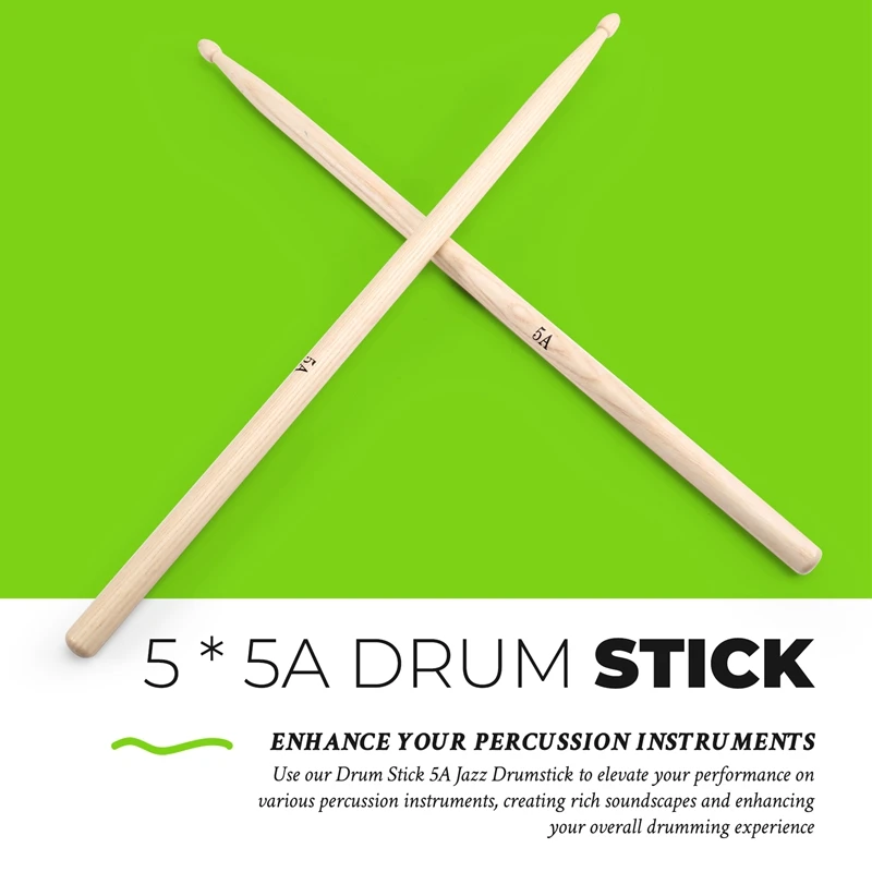 Drum Stick 5A Jazz Drumstick Stick Practice Teaching Solid Wood Drum For Kids Percussion Instruments