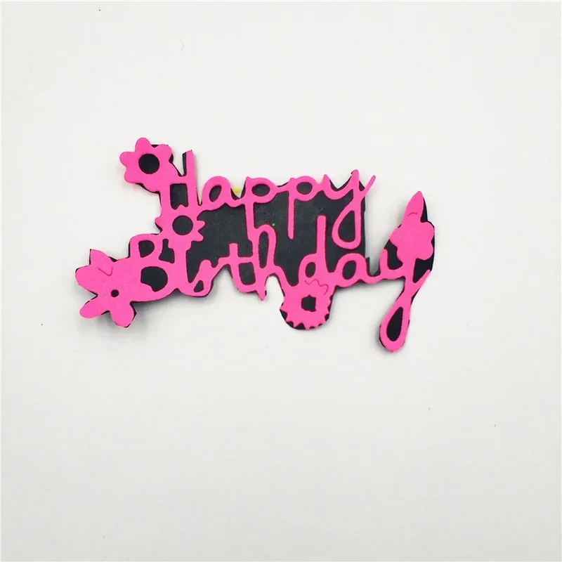 생일 축하 단어 금속 절단 다이 스텐실 스크랩북 사진 앨범 엠보싱 종이 카드