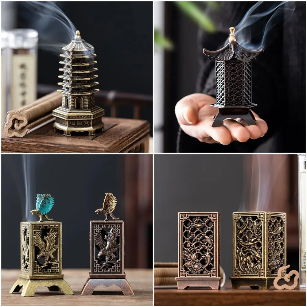 New Chinese Style Incense Burner Zinc Alloy Vertical Indoor Aromatherapy Good Symbolism Accessories Incense Burning Gifts - Image 4