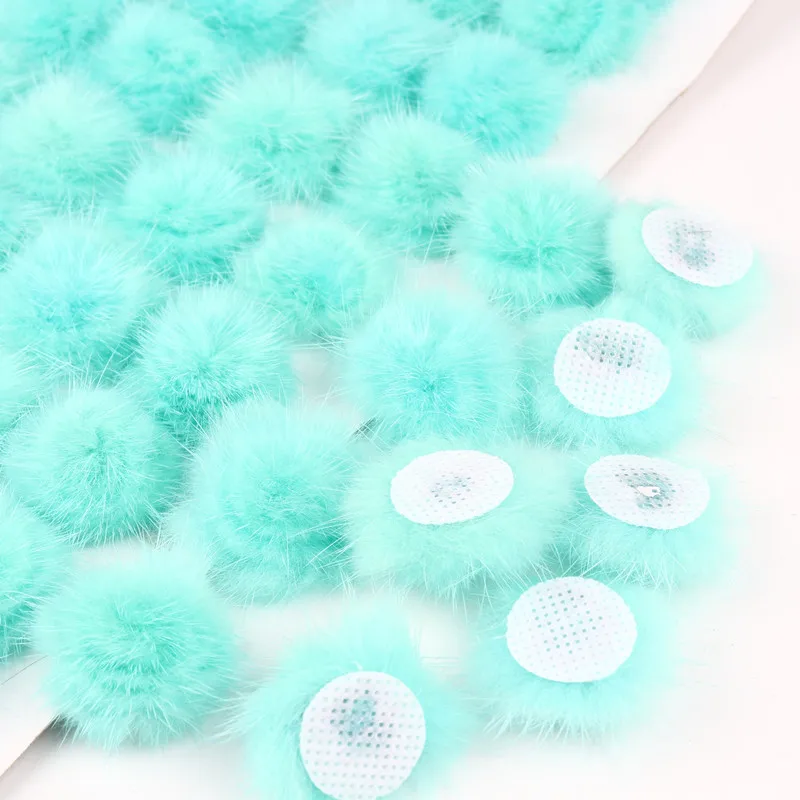 2.5 Cm Colorful Plush Ball Crafts Fox Pompoms Fluffy Keychain Hairpin DIY Supplies