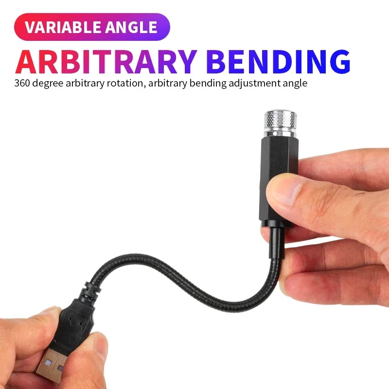 LED Car Roof Star Night Light Projector Atmosphere Galaxy Lamp USB Ambient Light Adjustable for Auto Home Decor Galaxy Lights