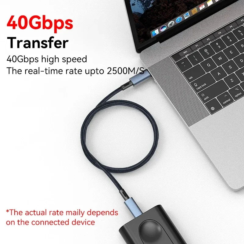 USB 4 Cable Supports 8K HD Display 40 Gbps Data Transfer 240W Charging USB C to C Cable for iPhone Type-C Laptop Hub Docking
