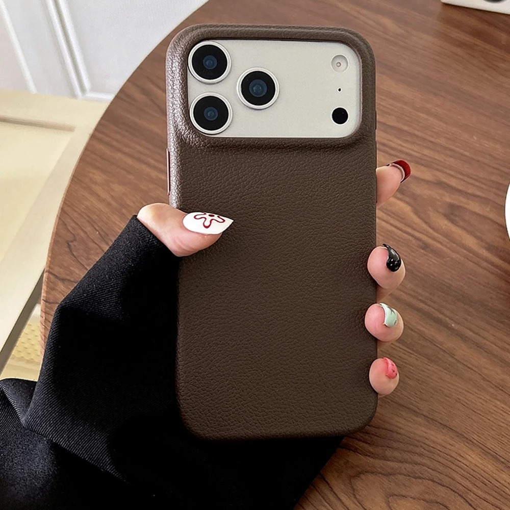 Luxury Leather Texture Phone Case For iPhone 17 Pro Max thumbnail 3