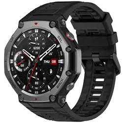 Premium Sport Silicone Strap for Smartwatches - Durable Replacement Bracelet (Black)