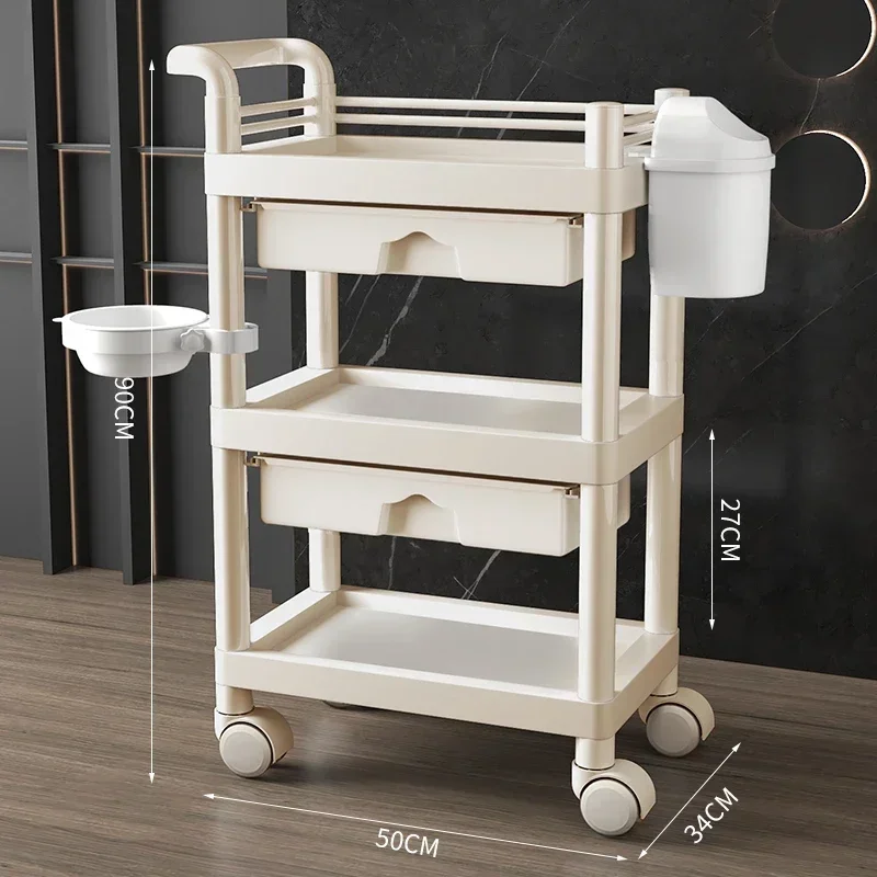 Organizer Cart with Wheels Trolley Professional Pedicure Furniture Cosmetic Trolley Manicure Organizer Wheels Business Beauty