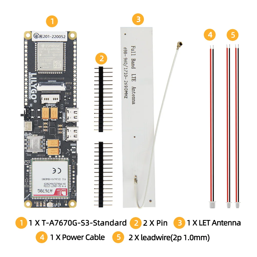 ® T-A7670G-S3-Standard ESP32-S3 2G 4G Dev Board A7670G SIM Module Support GSM LT