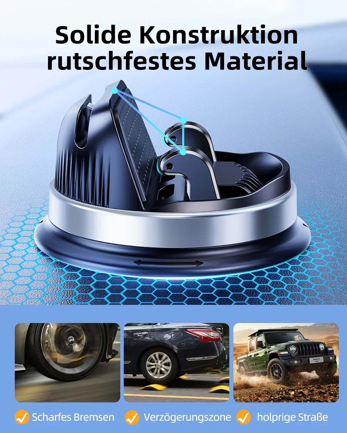 Eary Car Mount 360°Rotatable Dashboard Adhesive Phone Holder for iPhone 16/15/14/13 Pro Max Samsung S24 S23 Ultra Z fold 3/4/5/6