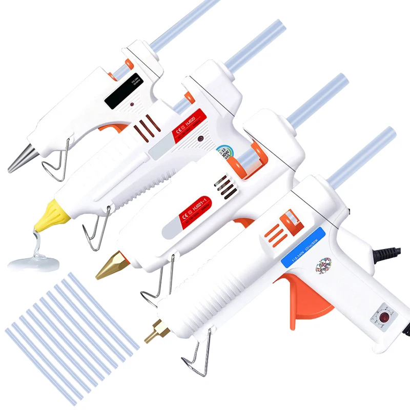50W/100W/60-120W/150W Hot Melt Glue Gun 10 PCS Hot Melt Adhesive Stick Dual Power For Home Repairs, Arts and Crafts DIY Sealing
