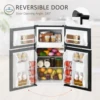 HOMCOM 3.2 Cu.Ft Mini Fridge with Freezer, Double Door Compact Refrigerator with Adjustable Thermostat, Shelf and Reversible Doo 6