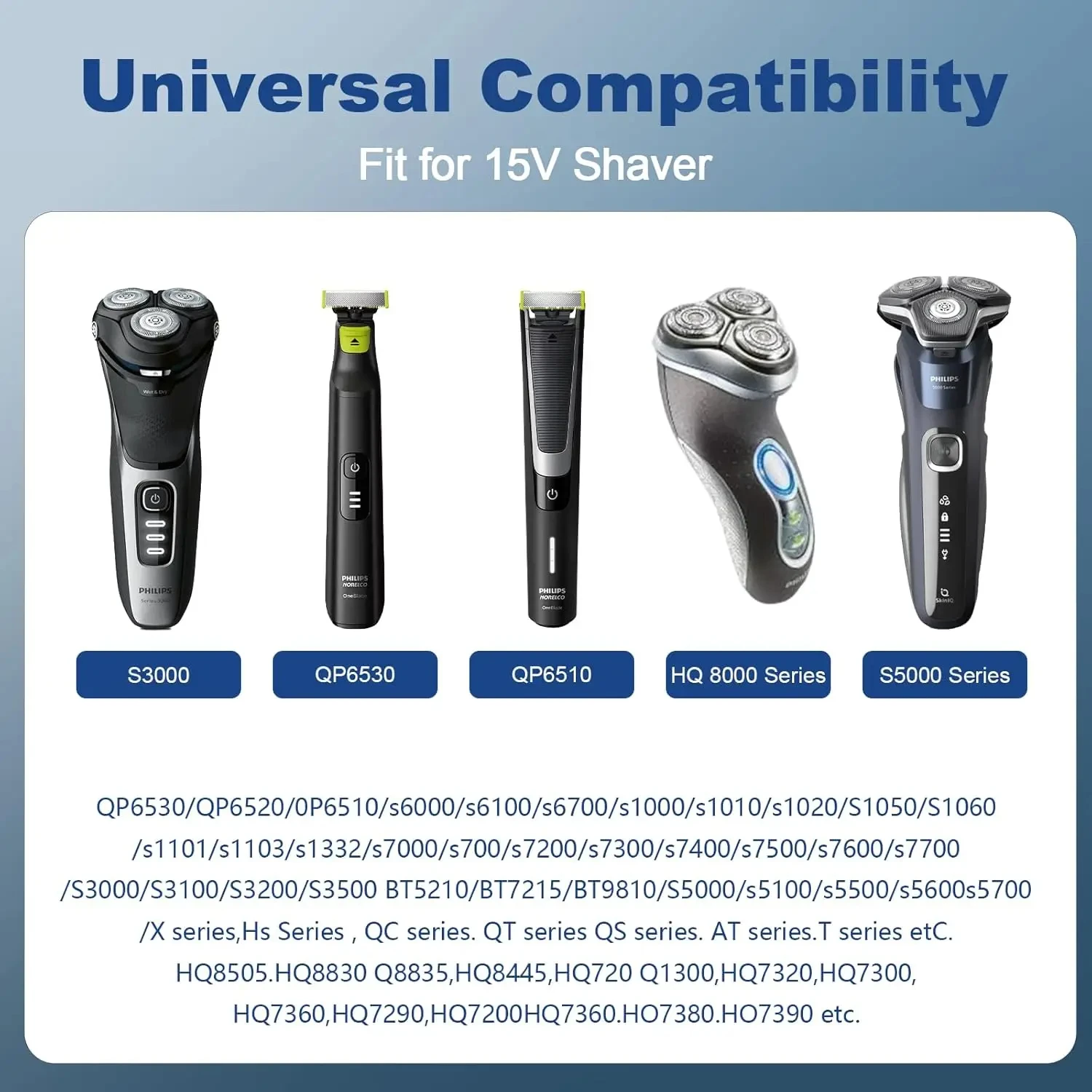 15V Type-C HQ8505 충전기 어댑터, Philips Norelco HQ8505 7000 5000 3000 9000 시리즈 Electr용 USB-C 충전 변환기