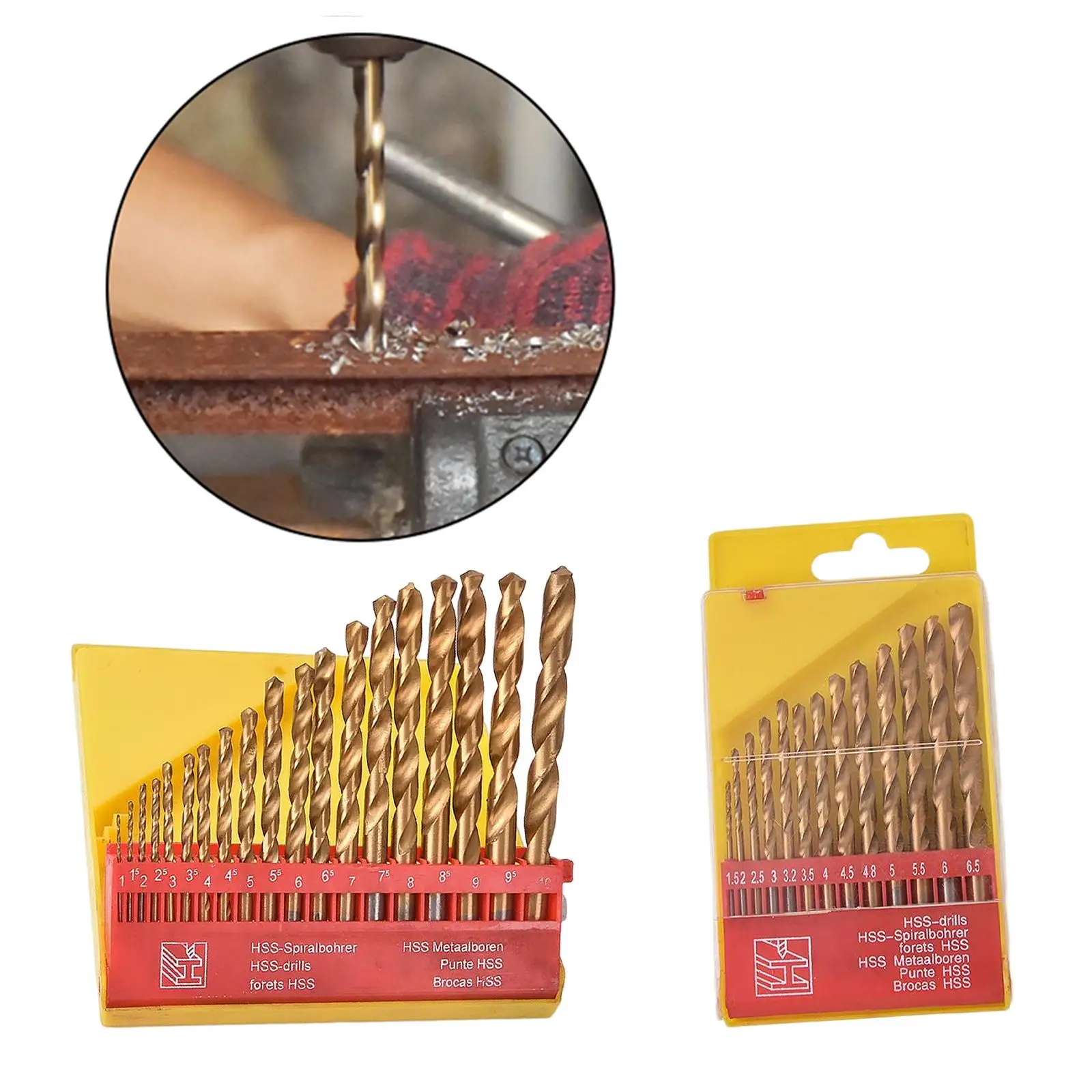 

HSS Steel Drill Bit Set Hardware Portable Practical Replacement for Woodworking Carpenter