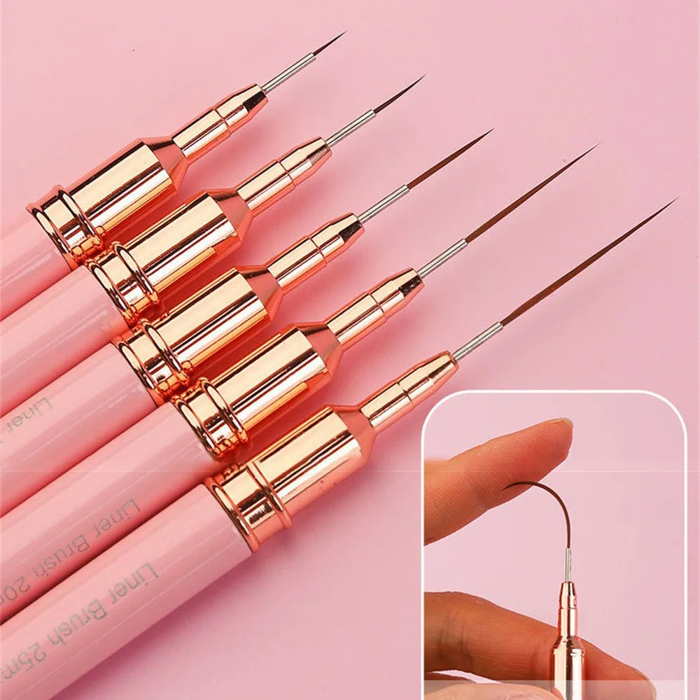 2/3PCS Nail Brush With Cover Round Head Multi Purpose Nail Drawing Pen Set Smooth Soft Tool Stylus Wire Brush Set