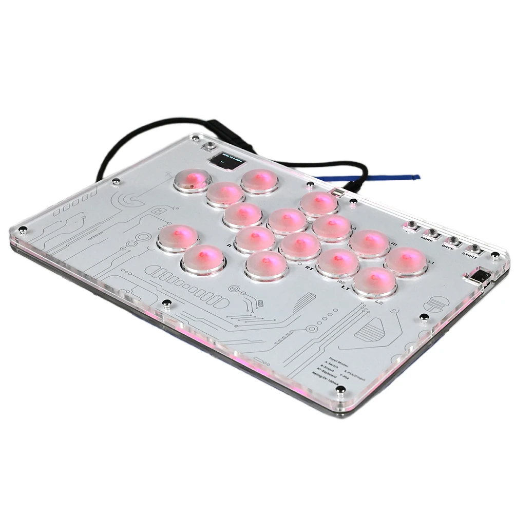 아케이드 스틱 16키 아케이드 파이트 스틱 게임 키보드(스위치/PC/PS5/PS4/PS3/스팀 데크용 커스텀 RGB 및 터보 기능 포함)