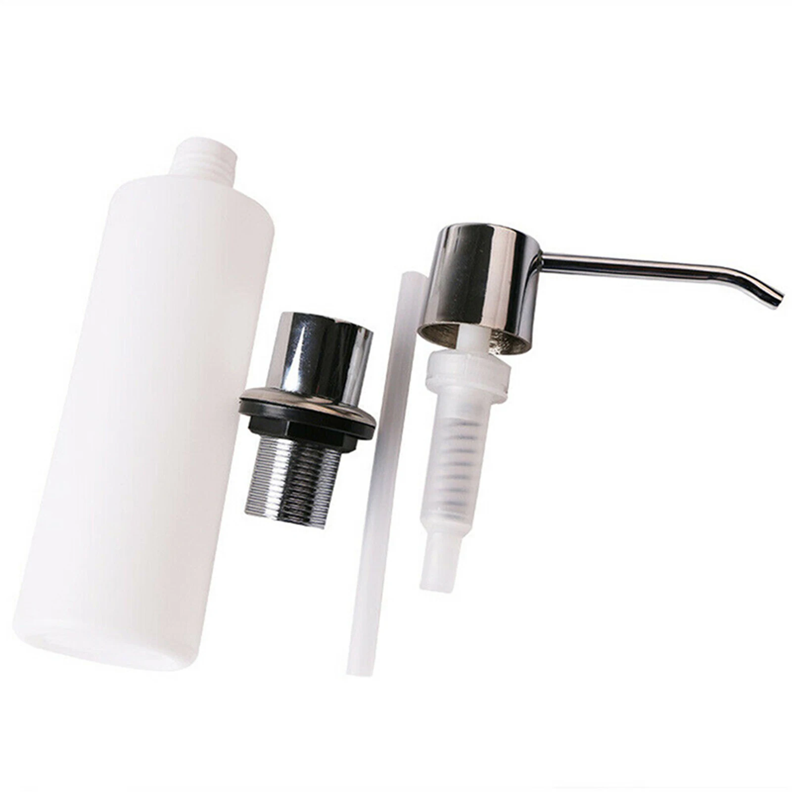 Description Picture 6 of itemStainless Steel Sink Soap Dispenser Built in Liquid Soap Bottle Manual Pressing Soap Lotion Dispenser Kitchen Accessories 300ML