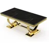Gold Coffee Table for Living Room,48" Black Rectangle Living Room Table with Gorgeous Gold Double U-Base,Luxury Coffee Table 1