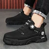 Low-top Mens Casual Shoes Quality Men Boots Rotating Button Men Leather Casual Shoes Trend Work Footwear 2024 New Erkek Ayakkabı 3