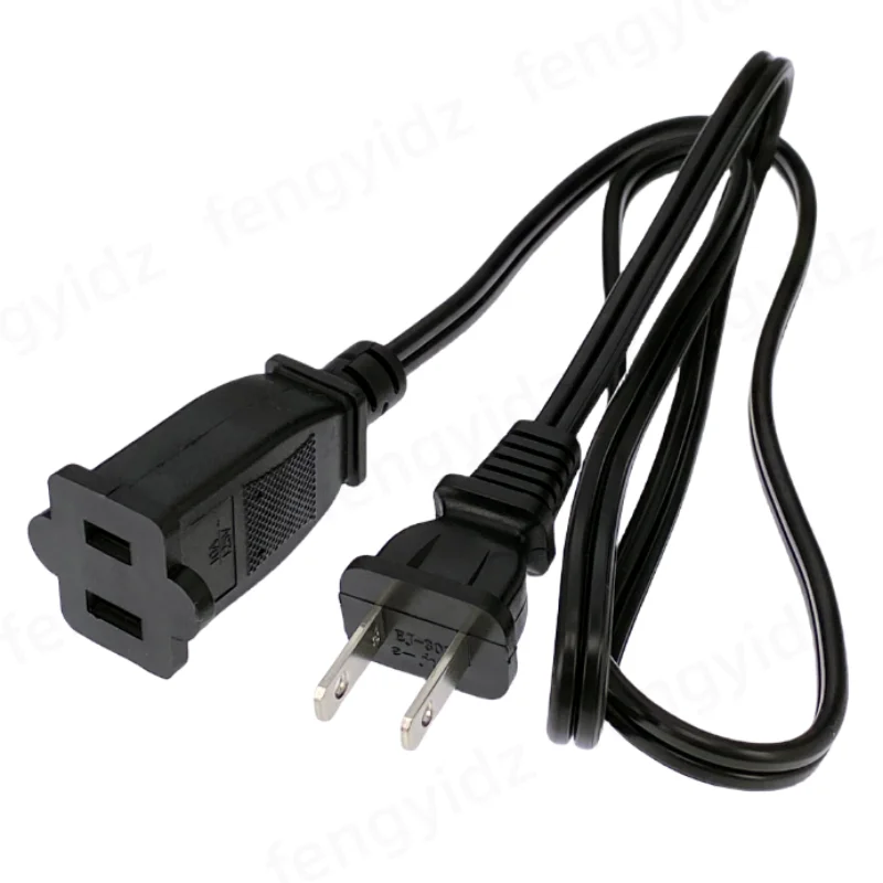 Durable 2-Prong AC Power Extension Cord - 1 Meter, 10A Capacity