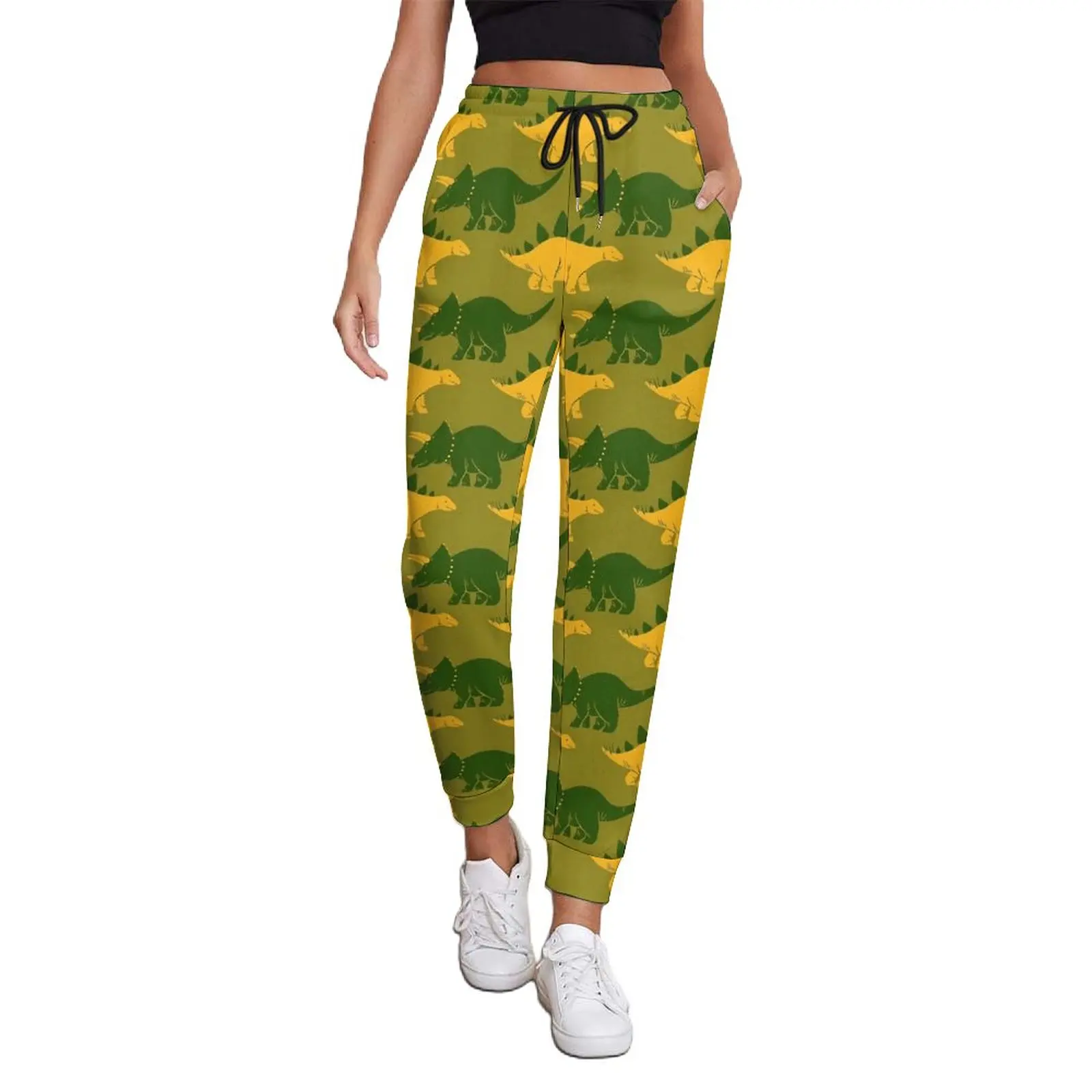 

Mosaic of Dinosaur Baggy Pants Funny Animal Streetwear Joggers Spring Women Casual Graphic Big Size Trousers Gift Idea