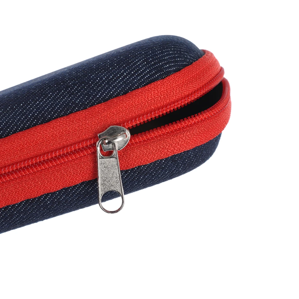 Silent-Qiaoyou 3 Pièces Étui à Lunettes Rigide En Tissu Denim