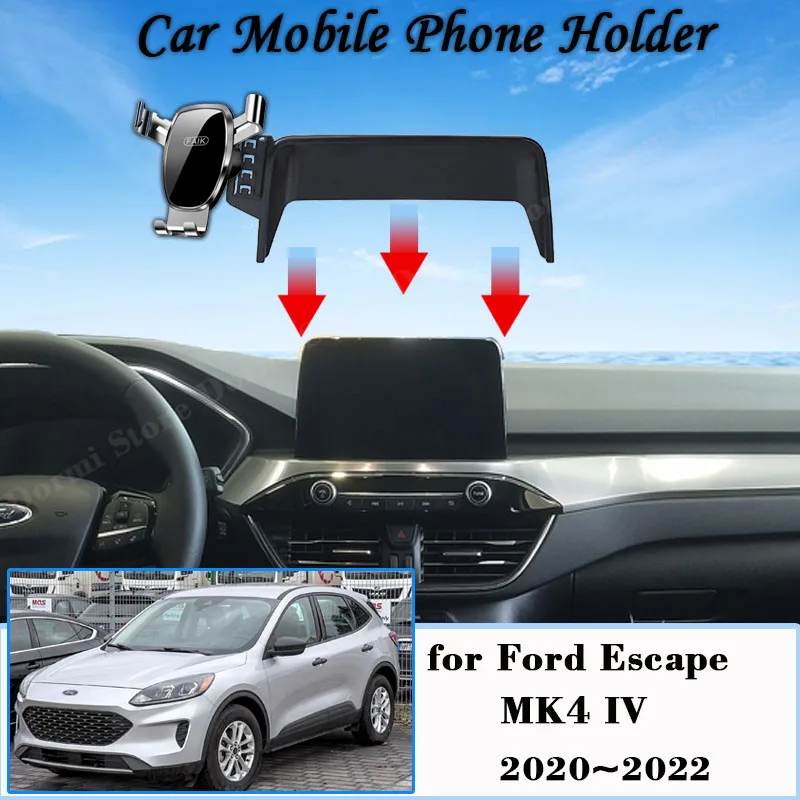 

Car Mount for Ford Escape MK4 IV 2020 2021 2022 GPS Screen Mobile Phone Holder Smartphone Bracket Gravity Stand Auto Accessories