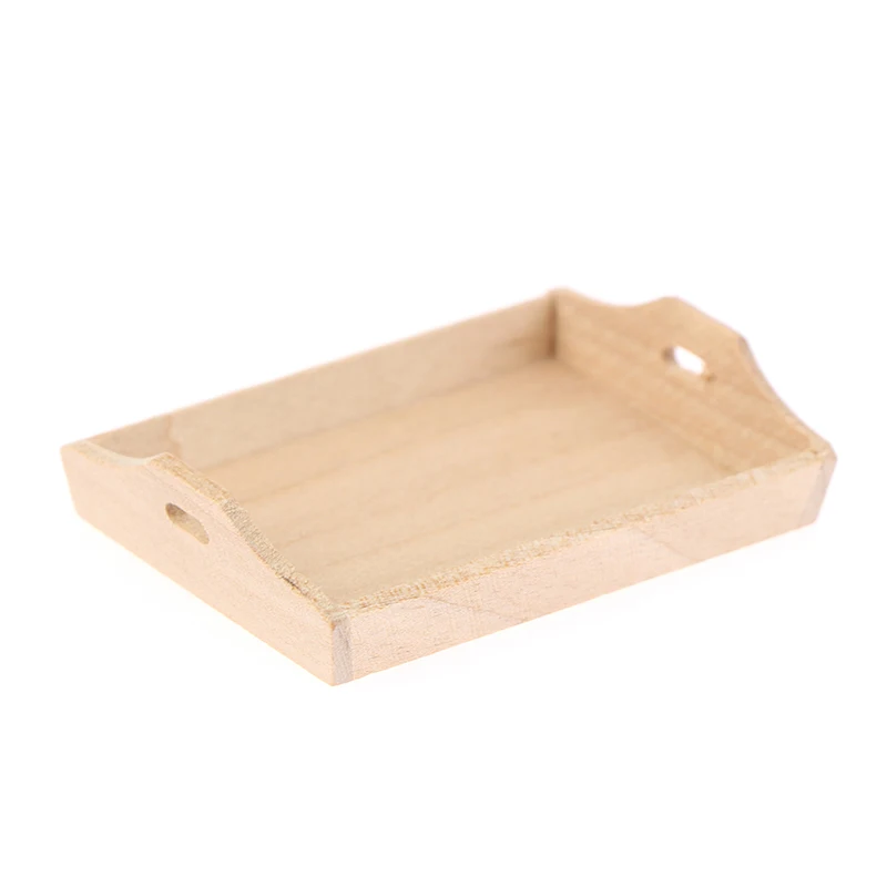 1/12 Dollhouse Miniature Wooden Plate Simulation Tray Model for Doll House Decor New