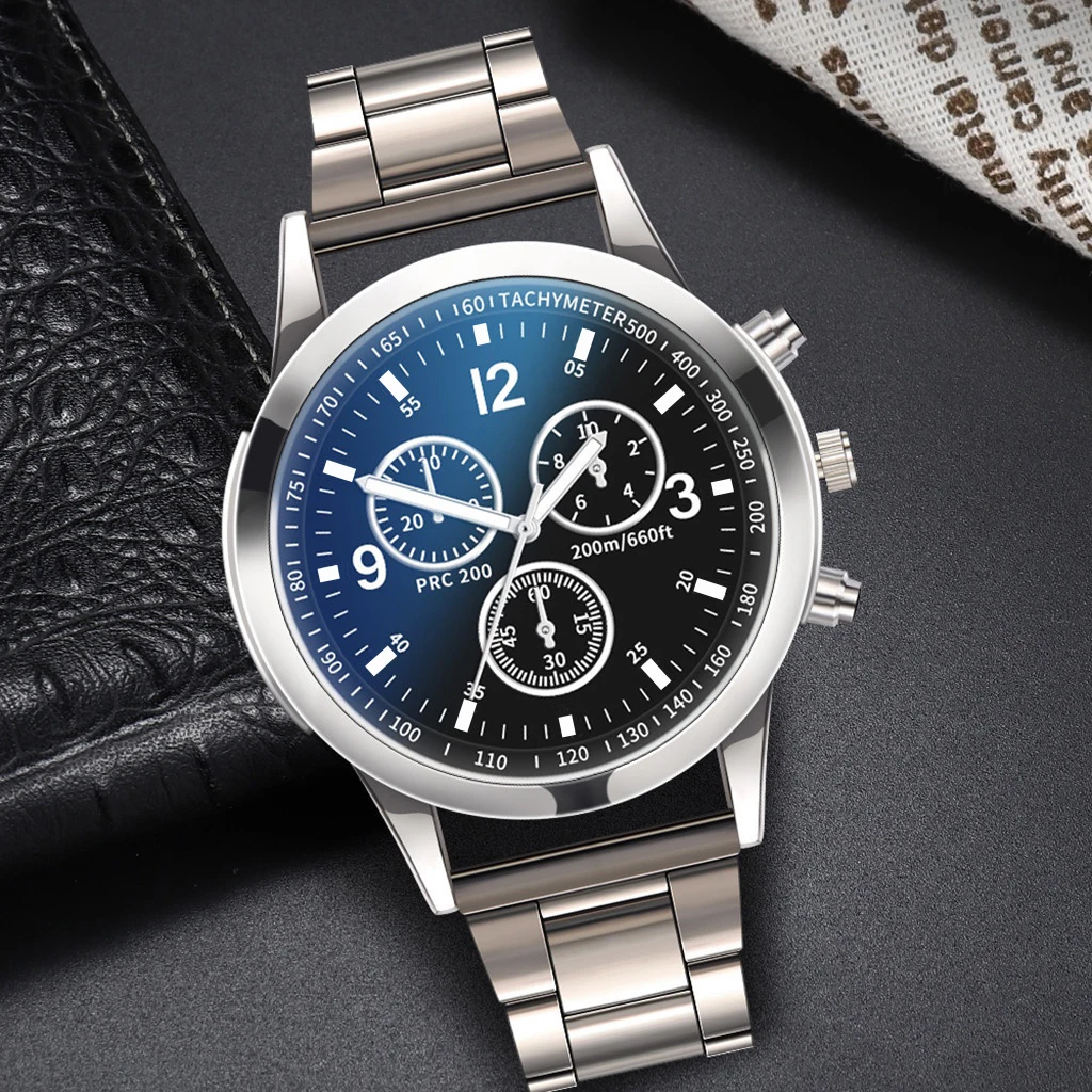 1/2PCS Men Business Watches Fashion Men’s Steel Band Quartz Watch with Bracelet（Box not Included）