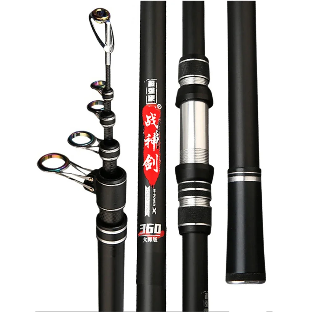 Telescopic Fishing Rod 2.7/3.0/3.6/4.2/4.5/5.0m Distance Throwing Spinning Power 5-300g Surfcasting Carbon Baitcasting rod fishing rod