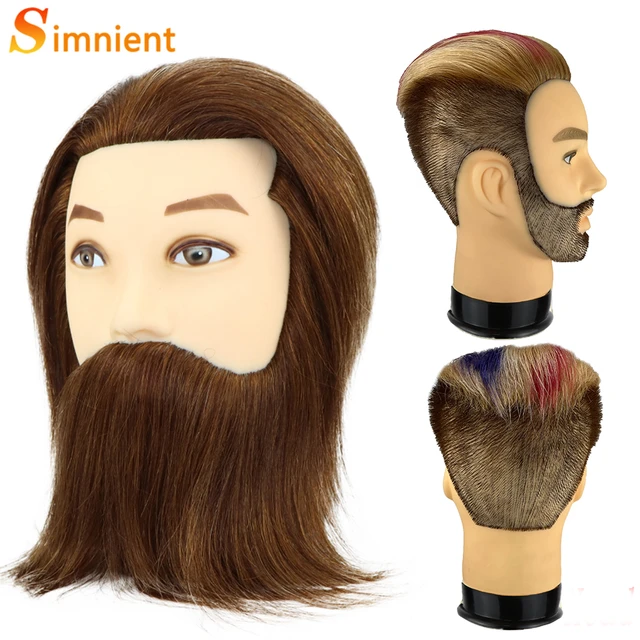 Mannequin Head with 100% Human Hair Dark Brown and Natural Black Training  Head,Cosmetology Doll Head Practice for Hair - AliExpress