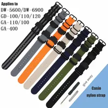 

Suitable for Casio GA110/100 DW5600/6900 GD100/110/120 GA400 men's and women's nylon canvas strap with 3.0 adapter