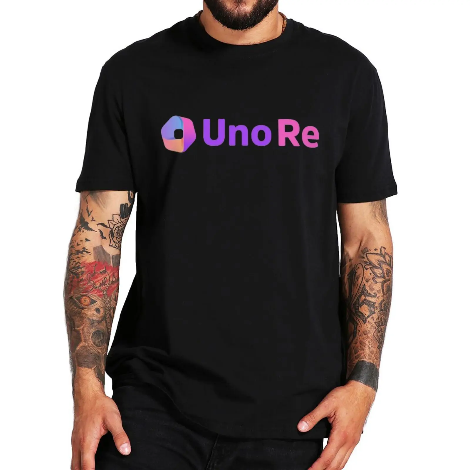 Фото Unore Uno крипто-футболка, забавная мужская одежда с монетами, криптовалютами, блокчейн, европейский размер, хлопковая Летняя Повседневная футболка №1