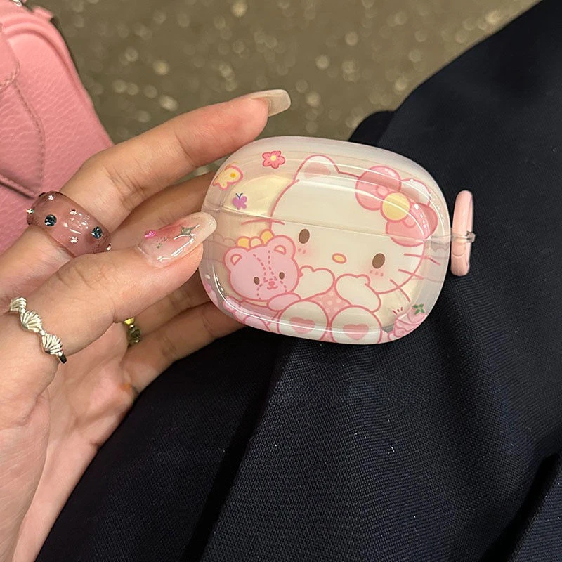 

Sanrio Hello Kitty Cinnamoroll My Melody Earphone Case Kawaii Cartoon Bluetooth Earphone Charging Box Case for AirPods 1 2 Pro