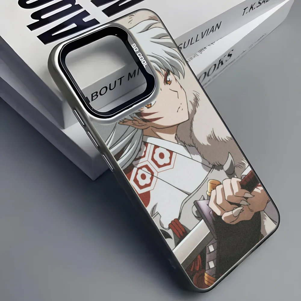 I-Inuyasha S-Sesshomaru Handyhülle für iPhone 16 15 14 13 12 11 Pro Max Grau Schwarz Matt Laser Metallic Aurora Funda – Detail 7