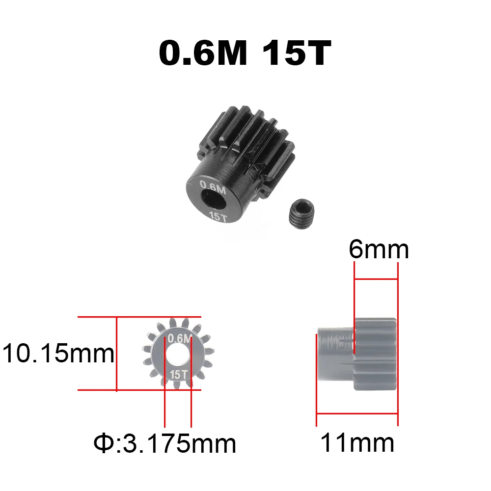 Pignon moteur RC 14T-28T en métal - Pièce de rechange pour voiture RC
