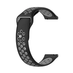 Silicone Sport Watch Band Replacement Strap, 22mm Bracelet, Universal Fit for OPPO Watch X (Black Grey)