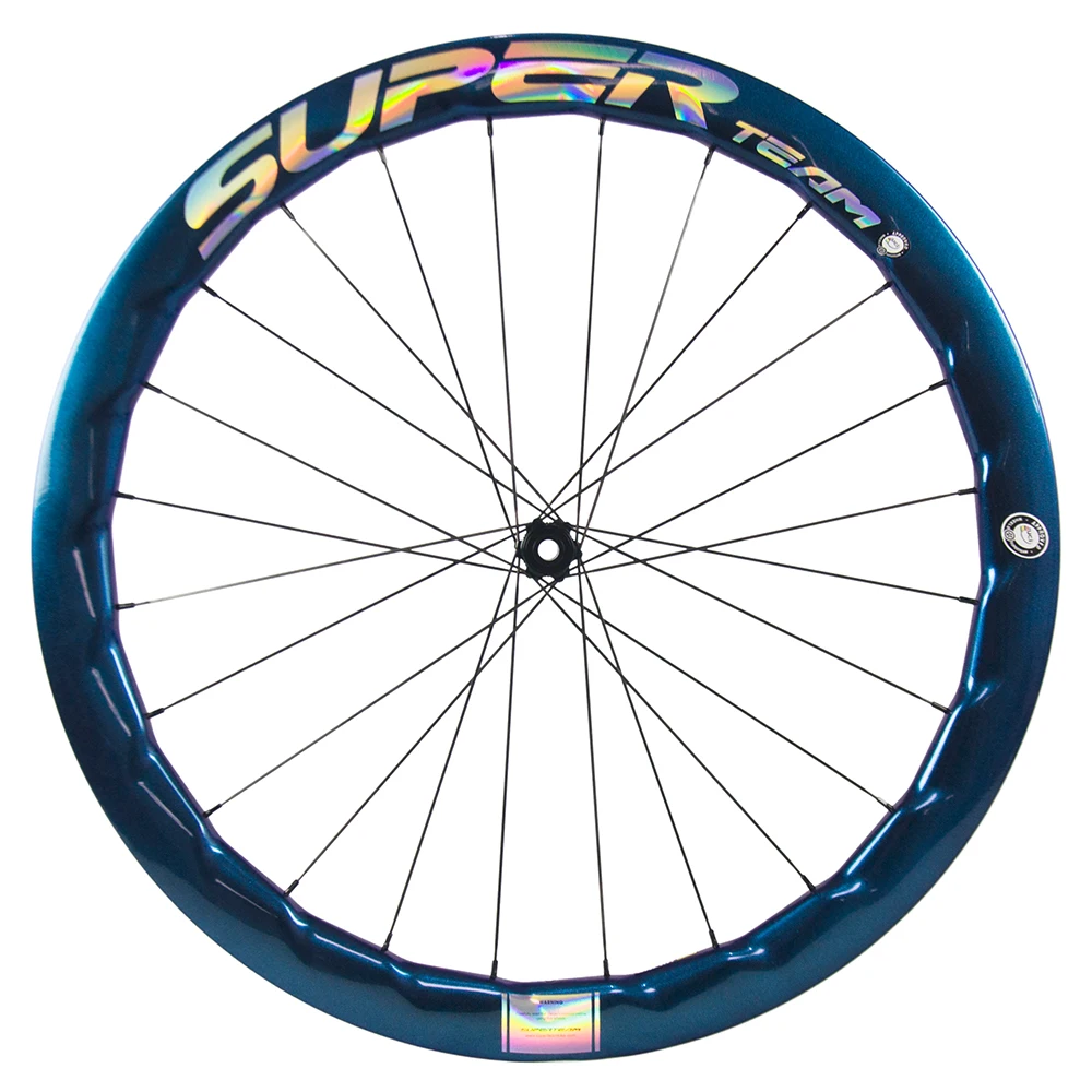 NEW Model SUPERTEAM Carbon Wheelset Clincher/Tubeless Disc Brake Wheels New  Color