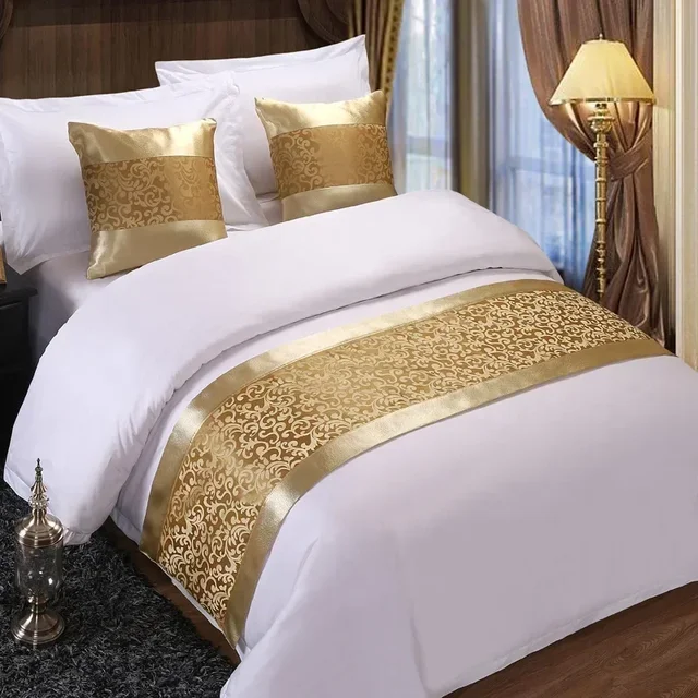 Hôtels chez l'habitant drapeaux de lit décoratifs Simple couleur unie serviette de lit doux confortable coussin de queue de lit taie d'oreiller câlin 1