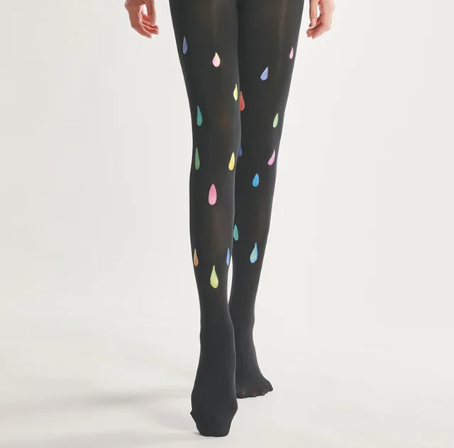 Fashion Paint Spraying Print Pantyhose 
